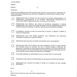ATTESTATION DE DEPLACEMENT DEROGATOIRE