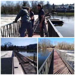 GARDE-CORPS REMONTES SUR LA PASSERELLE DES AUBAREDES